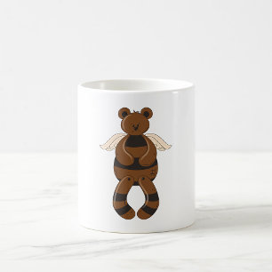 Niedlicher brauner Teddy-Bär mit Angel Wings Kaffeetasse
