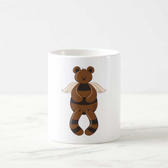Niedlicher brauner Teddy-Bär mit Angel Wings Kaffeetasse (Von Creator hochgeladen)
