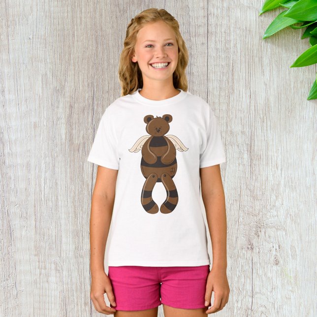 Niedlicher brauner Teddy-Bär mit Angel Wings T-Shirt (Von Creator hochgeladen)