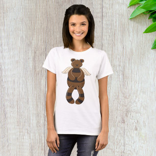 Niedlicher brauner Teddy-Bär mit Angel Wings T-Shirt