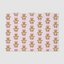 Niedlicher brauner Teddybär für Kinder Rosa Seidenpapier