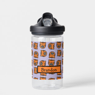 Niedlicher brauner Tiger sieht lila aus Trinkflasche