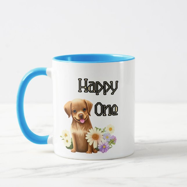 Niedlicher Braunhund Tasse (Links)
