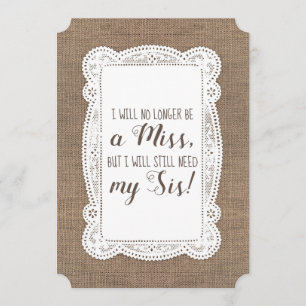 Niedlicher Brautjungfern-/Trauzeugin-Antrag Einladung