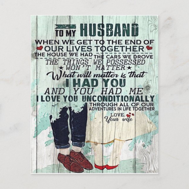 Niedlicher Brief an Ehemann | Cooles Geschenk | (Vorderseite)