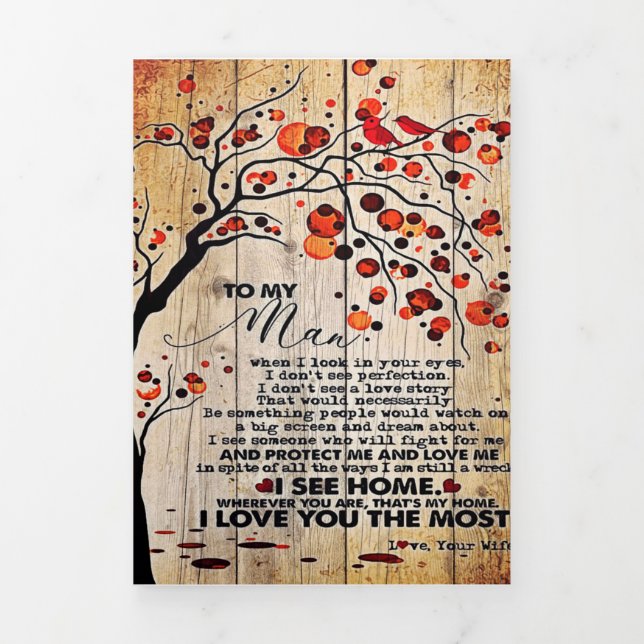 Niedlicher Brief an Ehemann | Liebliches Geschenk  Dreifach Gefaltete Ankündigung (Cover)