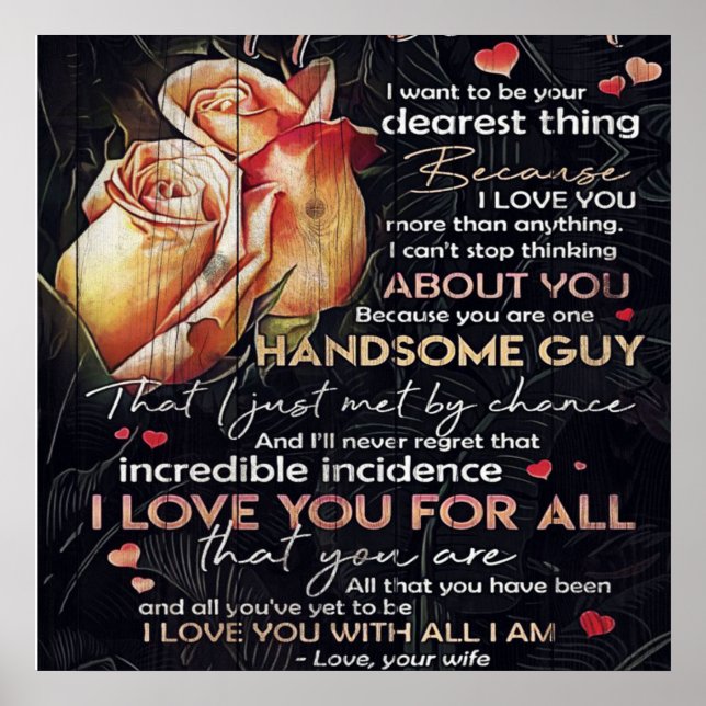 Niedlicher Brief für Ehemann | Familiendekoration  Poster (Vorne)