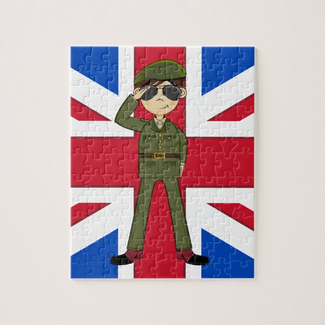 Niedlicher britische Armee-Soldat-Puzzle Puzzle (Vertikal)