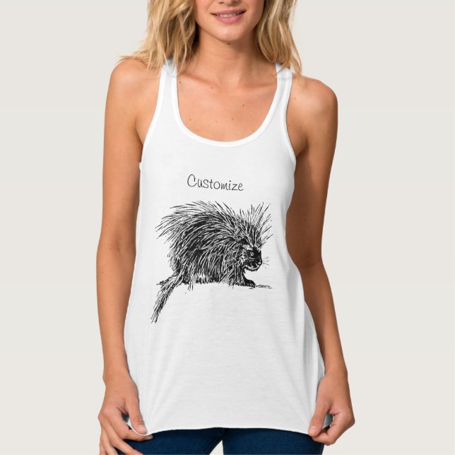 Niedlicher, britischer Igel-Tank Tank Top (Vorderseite)