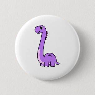 Niedlicher Brontosaurus Dinosaurier Kinder und Erw Button