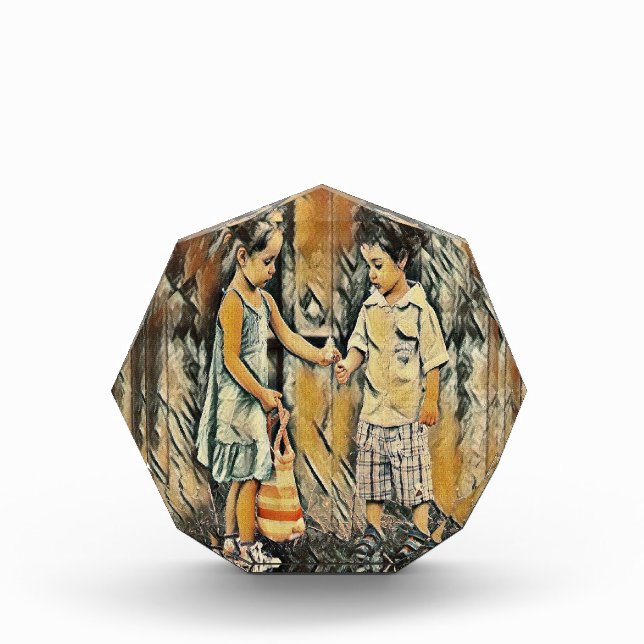 Niedlicher Bruder und Schwester Fotoblock (Vorderseite)