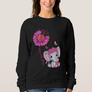 Niedlicher Brustkrebs-Elefant mit Sonnenblume Sweatshirt