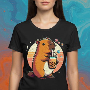 Niedlicher Bubble Tea Capybara T-Shirt