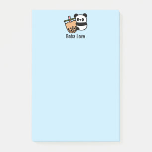 Niedlicher Bubble Tee & Panda Bär Post-it Klebezettel