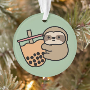 Niedlicher Bubble Tee & Sloth Ornament