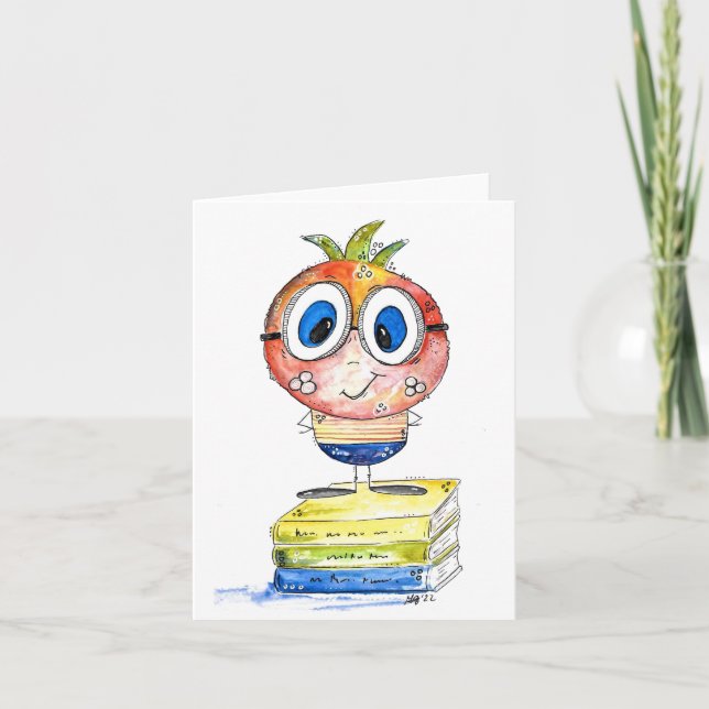 Niedlicher buchstäblicher Nerd Karte (Vorderseite)