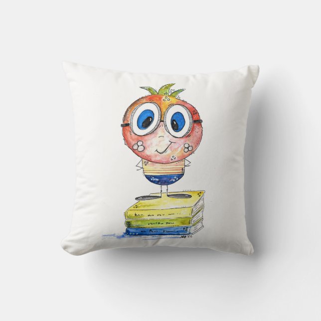 Niedlicher buchstäblicher Nerd Kissen (Vorderseite)