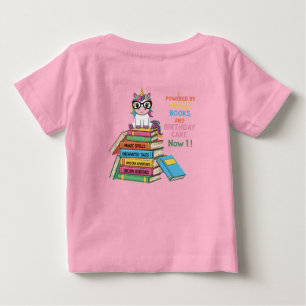 Niedlicher Buchwürmer Unicorn 1. Geburtstag Magi Baby T-shirt