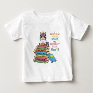 Niedlicher Buchwürmer Unicorn 1. Geburtstag Magi Baby T-shirt