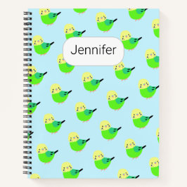 Niedlicher Budgie Parakeet Lover Individuelle Name Notizbuch