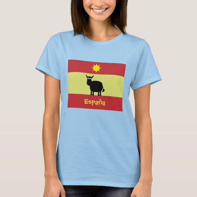Niedlicher Bull, Sun und Flag T-Shirt (Vorderseite)