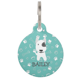 Niedlicher Bull Terrier Dog Pet ID-Tag Haustiermarke