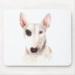 Niedlicher Bull Terrier Welpe Hund Lover Wasserfar Mousepad