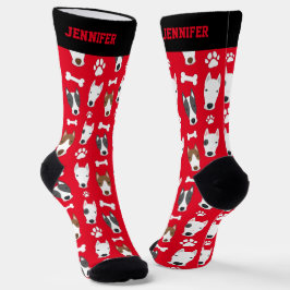 Niedlicher Bull Terrier Welpenmuster Hund Lover Socken
