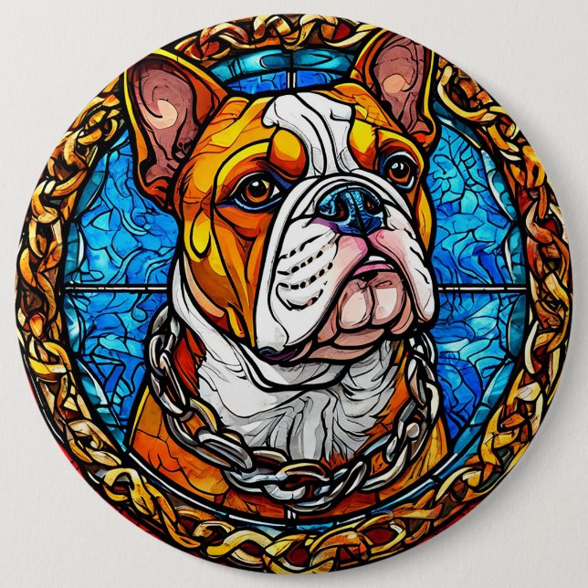 Niedlicher Bulldog Button (Vorderseite)