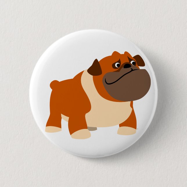 Niedlicher Bulldog Button (Vorderseite)