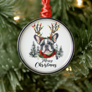 Niedlicher Bulldog-Hund Ornament Aus Metall