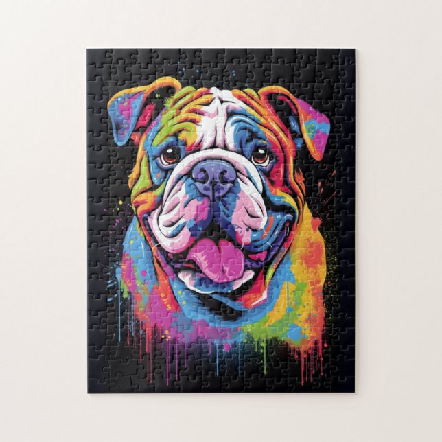 Niedlicher Bulldog-Hund Puzzle (Vertikal)