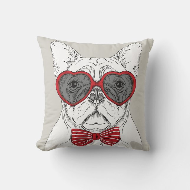 Niedlicher Bulldog Kissen (Vorderseite)