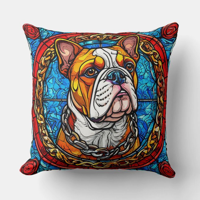 Niedlicher Bulldog Kissen (Vorderseite)