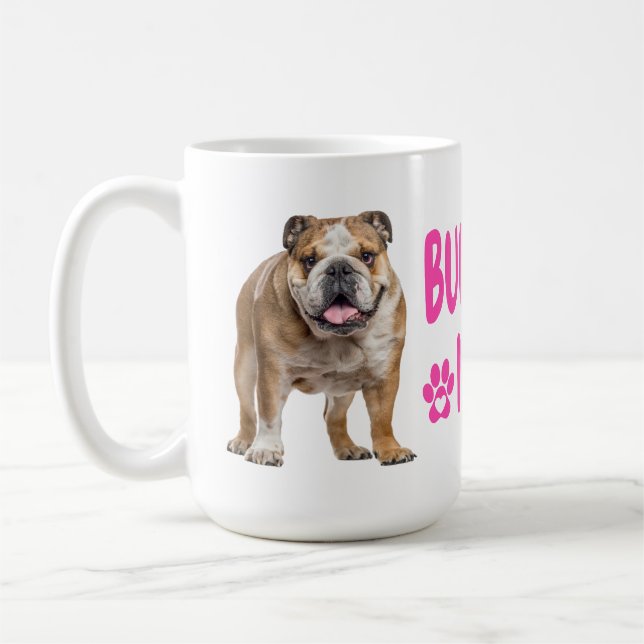 Niedlicher Bulldog Mama Geschenk Adorable Hunde Li Kaffeetasse (Links)