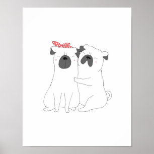 Niedlicher Bulldog Matching Dog Lover Gift Poster