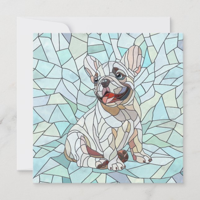 Niedlicher Bulldog Welpe - pastellfarbenes Mosaik (Vorderseite)