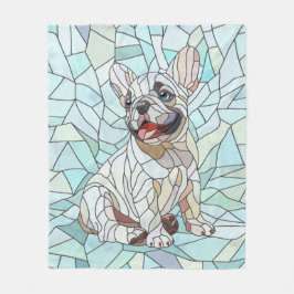 Niedlicher Bulldog Welpe - pastellfarbenes Mosaik Fleecedecke