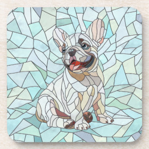 Niedlicher Bulldog Welpe - pastellfarbenes Mosaik Getränkeuntersetzer