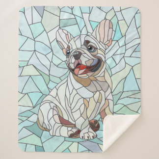 Niedlicher Bulldog Welpe - pastellfarbenes Mosaik Sherpadecke