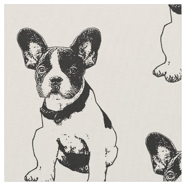 Niedlicher Bulldog-Welpe Stoff (Nahaufnahme)