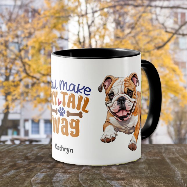 Niedlicher Bulldoggen, den du mir zum Schwanz mach Tasse (Von Creator hochgeladen)