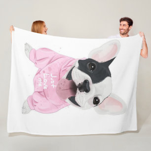 Niedlicher Bulldoghund Nur Liebe Fleecedecke