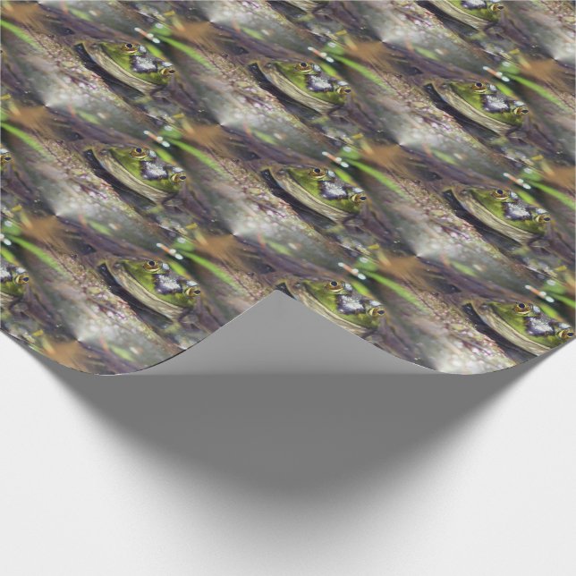 Niedlicher Bullfrog-Gesichtsausdruck Tierart Geschenkpapier (Ecke)