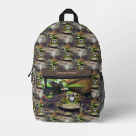 Niedlicher Bullfrog-Gesichtsausdruck Tiermuster Pe Bedruckter Rucksack