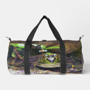 Niedlicher Bullfrosch Gesicht Tier Personalisiert Duffle Bag