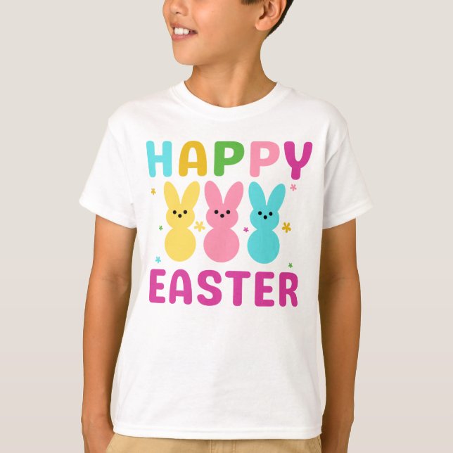 Niedlicher Bunnies Fun Happy Oaster T-Shirt (Vorderseite)