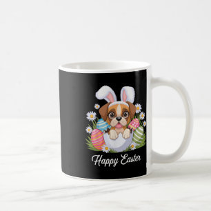 Niedlicher Bunny Boxer Dog Floral Ostereier Bysket Kaffeetasse