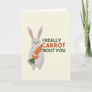 Niedlicher Bunny Carrot Pun - Ich bin wirklich Car Karte