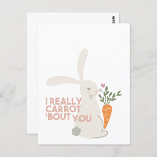 Niedlicher Bunny Carrot Pun - Ich bin wirklich Car Postkarte